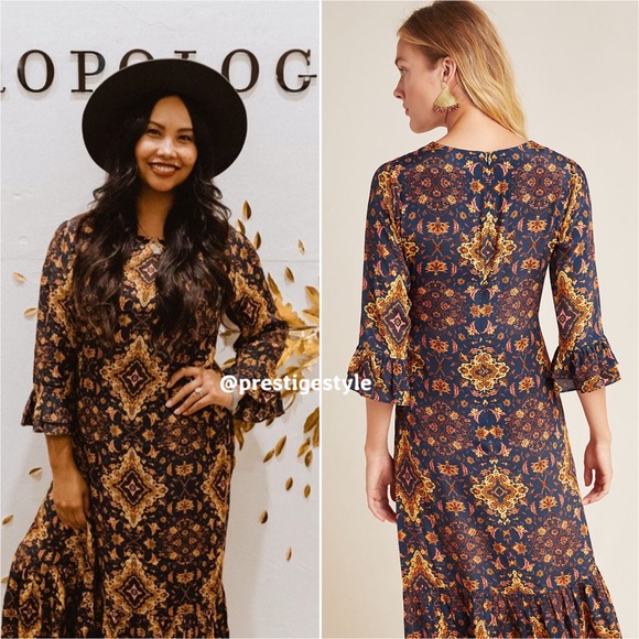 ANTHROPOLOGIE Kachel Tiburon Ruffled Maxi Dress - Picture 5 of 16